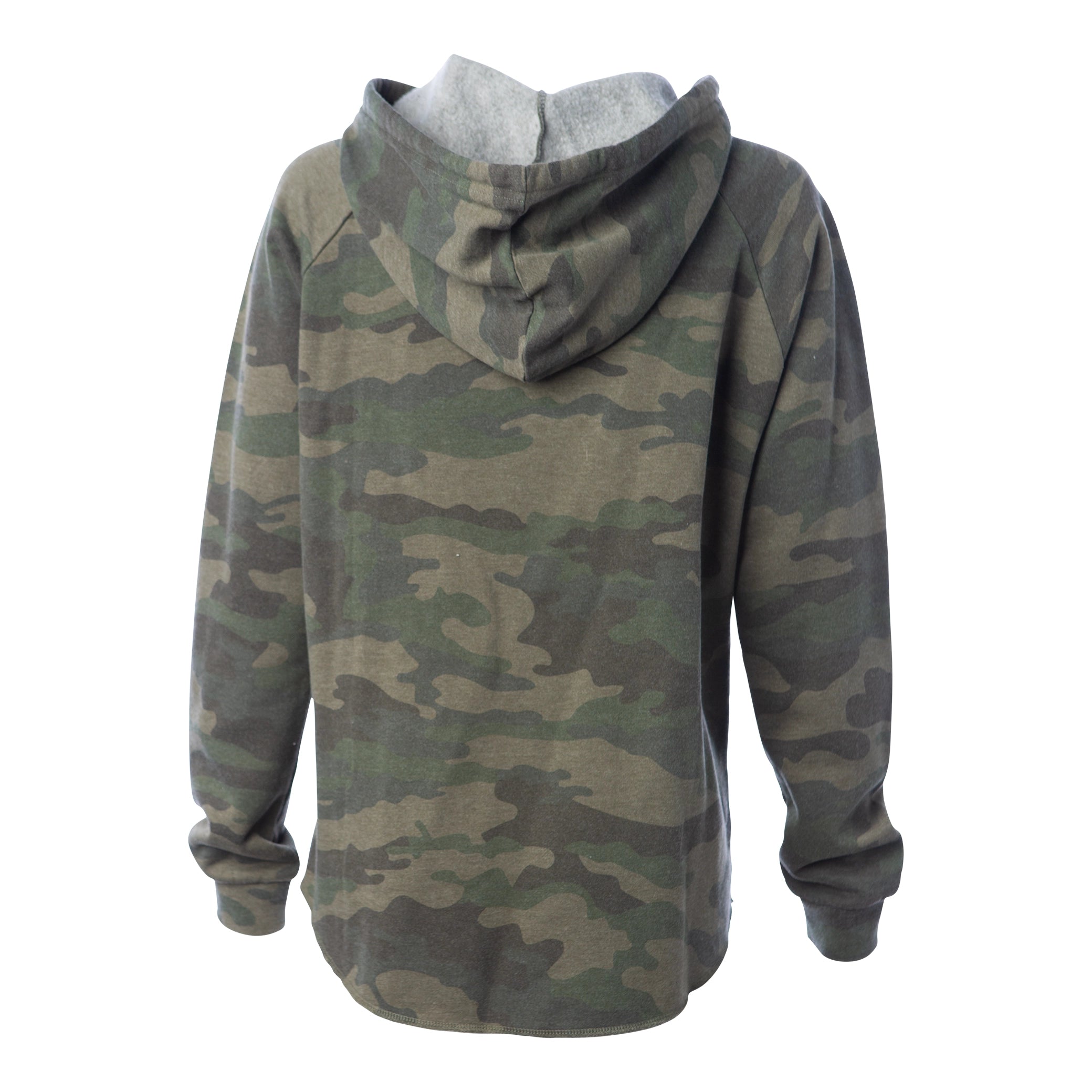 Womens Lightweight Camo Hooded Sweatshirt