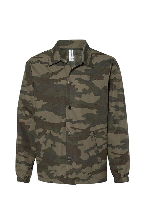 Water Resistant Windbreaker Coaches Jacket Camo