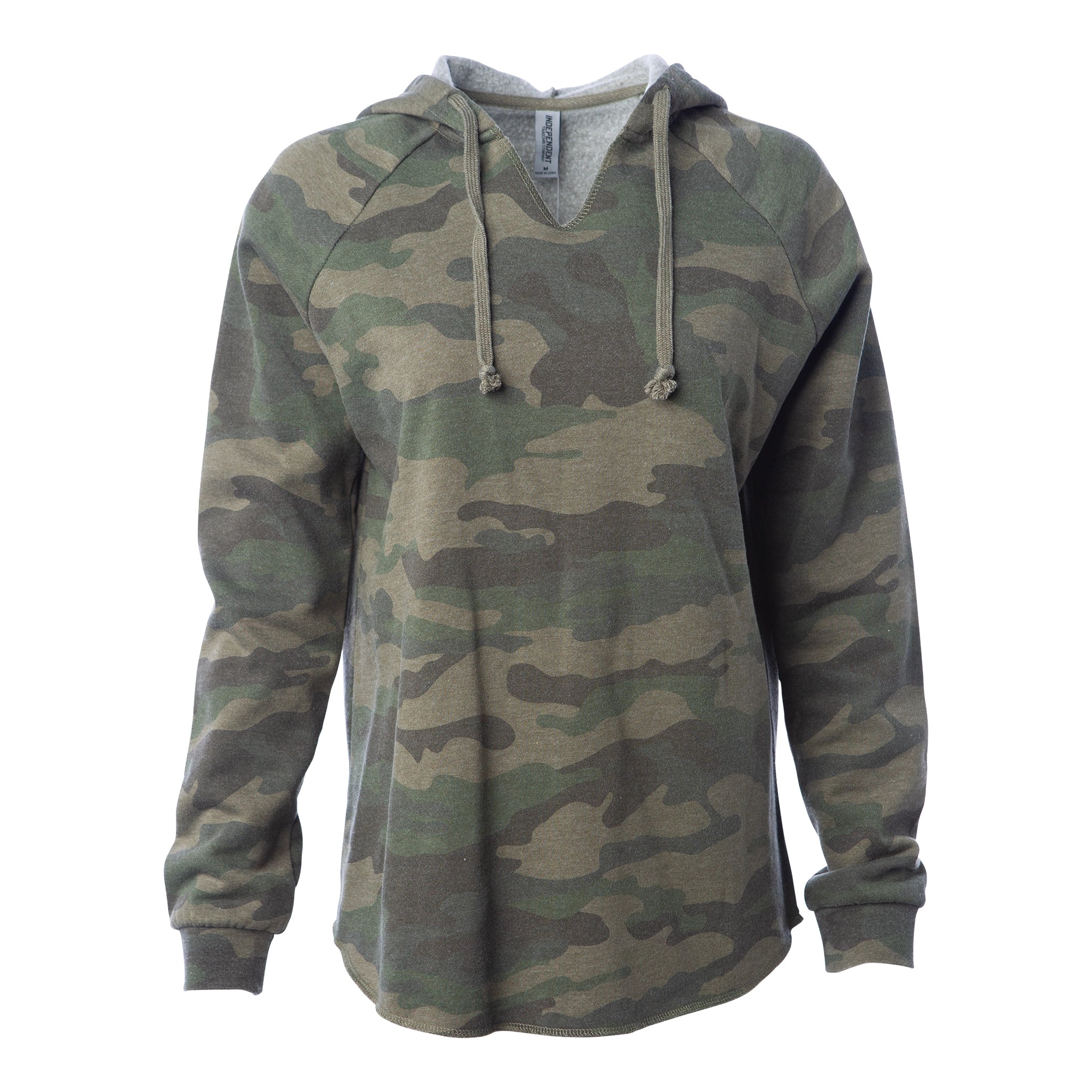 Womens Lightweight Camo Hooded Sweatshirt