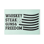 Whiskey Steaks Guns and Freedom Glass Cutting Board