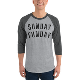 Sunday funday 3/4 sleeve raglan shirt